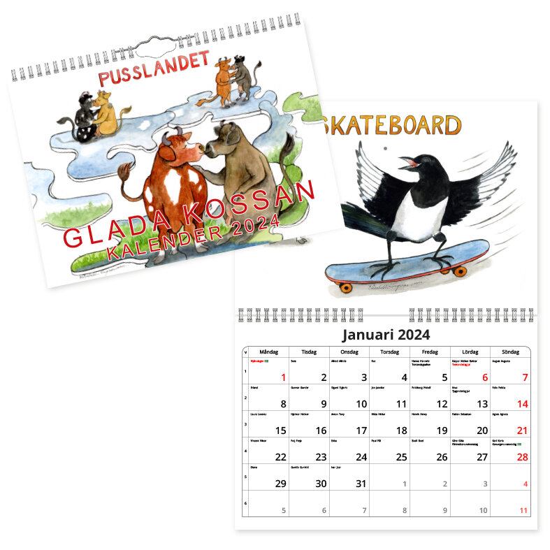 Väggkalender Glada Kossan 2024 240x170mm